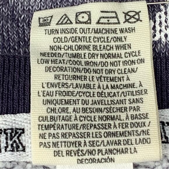 Pink by Victoria's Secret Sweater Fair Isle Snowflake Crewneck Over Size S - Picture 8 of 8